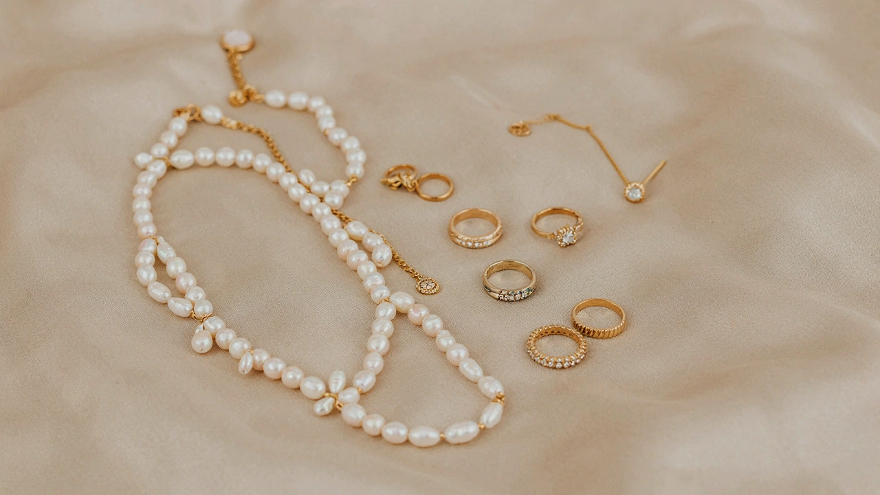 Bijoux dorés à l'or fin et perles