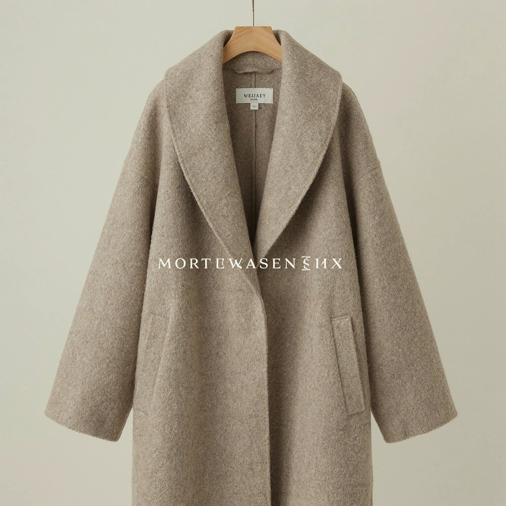 Manteau cocoon « Camille » en laine camel