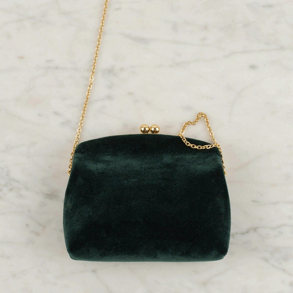 Pochette de soirée « Velours » vert profond