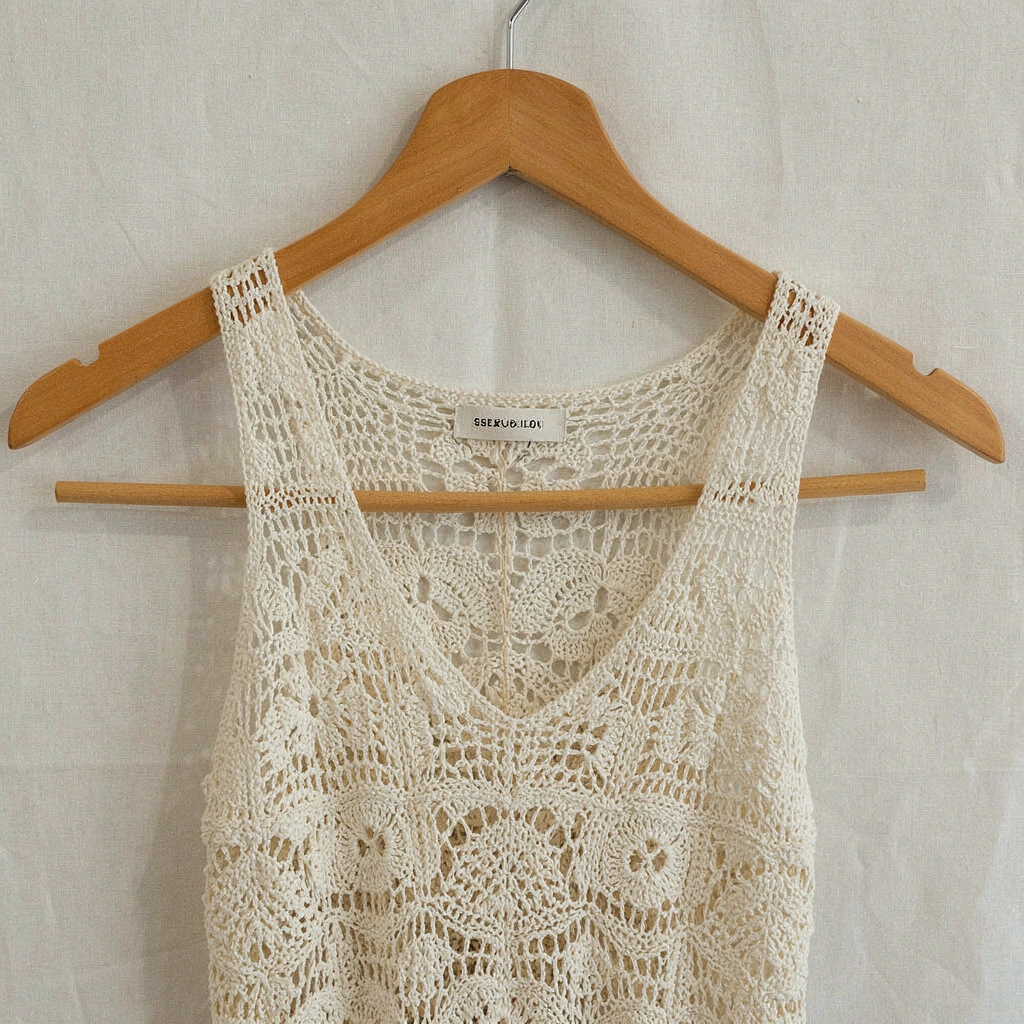 Robe crochet « Bohème » en écru